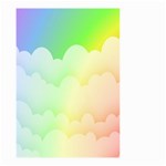 Cloud Blue Sky Rainbow Pink Yellow Green Red White Wave Small Garden Flag (Two Sides) Back