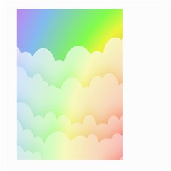 Cloud Blue Sky Rainbow Pink Yellow Green Red White Wave Large Garden Flag (two Sides) by Mariart