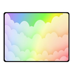 Cloud Blue Sky Rainbow Pink Yellow Green Red White Wave Double Sided Fleece Blanket (small)  by Mariart