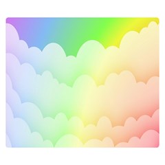 Cloud Blue Sky Rainbow Pink Yellow Green Red White Wave Double Sided Flano Blanket (small)  by Mariart