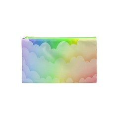 Cloud Blue Sky Rainbow Pink Yellow Green Red White Wave Cosmetic Bag (xs) by Mariart