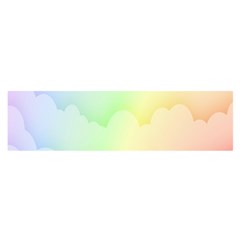 Cloud Blue Sky Rainbow Pink Yellow Green Red White Wave Satin Scarf (oblong) by Mariart