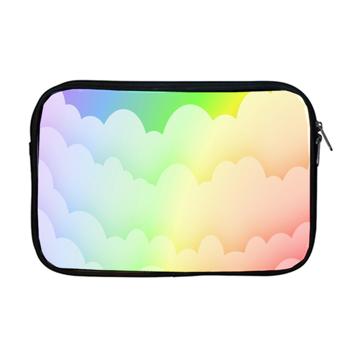 Cloud Blue Sky Rainbow Pink Yellow Green Red White Wave Apple MacBook Pro 17  Zipper Case