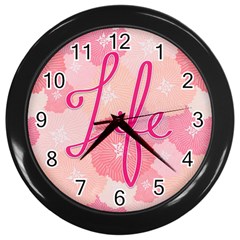 Life Typogrphic Wall Clocks (black) by Nexatart