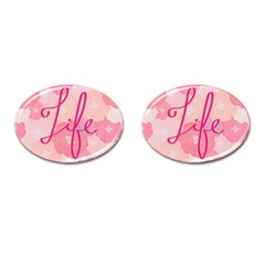 Life Typogrphic Cufflinks (oval) by Nexatart