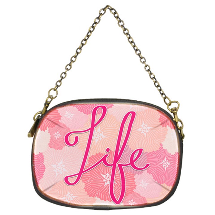 Life Typogrphic Chain Purses (Two Sides) 