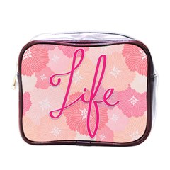 Life Typogrphic Mini Toiletries Bags by Nexatart