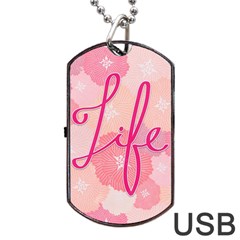 Life Typogrphic Dog Tag Usb Flash (two Sides) by Nexatart