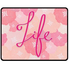 Life Typogrphic Double Sided Fleece Blanket (medium)  by Nexatart