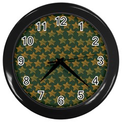 Stars Pattern Background Wall Clocks (black) by Nexatart