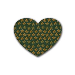 Stars Pattern Background Rubber Coaster (heart)  by Nexatart