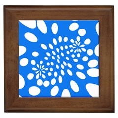 Circles Polka Dot Blue White Framed Tiles by Mariart