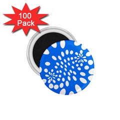 Circles Polka Dot Blue White 1 75  Magnets (100 Pack) 