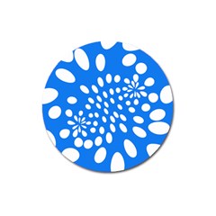 Circles Polka Dot Blue White Magnet 3  (round)