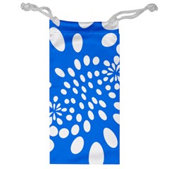 Circles Polka Dot Blue White Jewelry Bag by Mariart