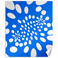 Circles Polka Dot Blue White Canvas 8  X 10  by Mariart