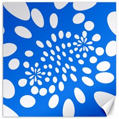 Circles Polka Dot Blue White Canvas 12  X 12   by Mariart