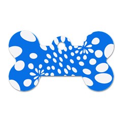 Circles Polka Dot Blue White Dog Tag Bone (one Side) by Mariart