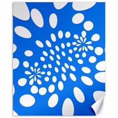 Circles Polka Dot Blue White Canvas 11  X 14   by Mariart