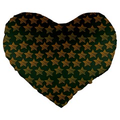 Stars Pattern Background Large 19  Premium Flano Heart Shape Cushions by Nexatart