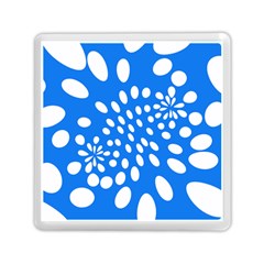 Circles Polka Dot Blue White Memory Card Reader (square) 