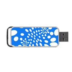 Circles Polka Dot Blue White Portable Usb Flash (one Side) by Mariart