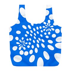 Circles Polka Dot Blue White Full Print Recycle Bags (l)  by Mariart