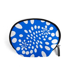 Circles Polka Dot Blue White Accessory Pouches (small)  by Mariart