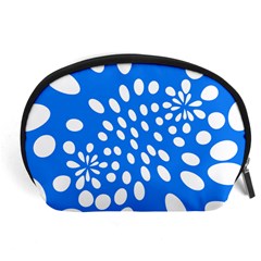 Circles Polka Dot Blue White Accessory Pouches (large)  by Mariart