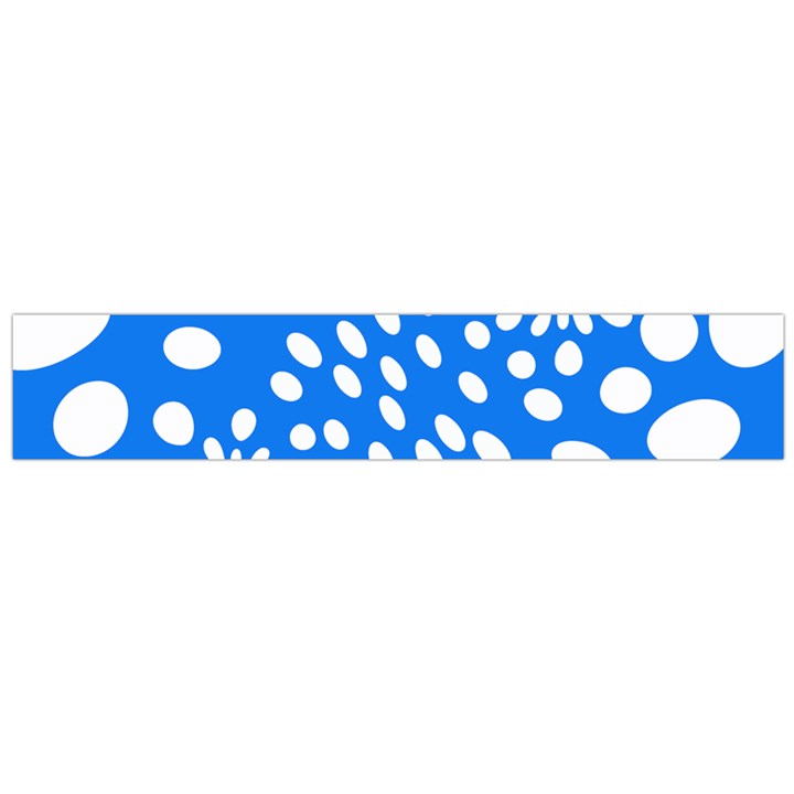 Circles Polka Dot Blue White Flano Scarf (Large)