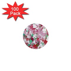 Confetti Hearts Digital Love Heart Background Pattern 1  Mini Magnets (100 Pack)  by Nexatart