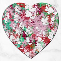 Confetti Hearts Digital Love Heart Background Pattern Jigsaw Puzzle (heart) by Nexatart