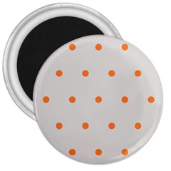 Diamond Polka Dot Grey Orange Circle Spot 3  Magnets by Mariart