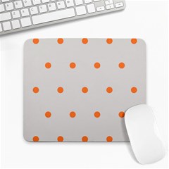 Diamond Polka Dot Grey Orange Circle Spot Large Mousepads by Mariart