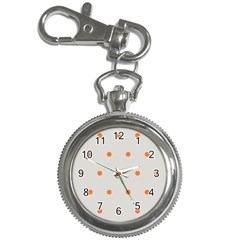 Diamond Polka Dot Grey Orange Circle Spot Key Chain Watches by Mariart