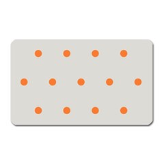 Diamond Polka Dot Grey Orange Circle Spot Magnet (rectangular) by Mariart