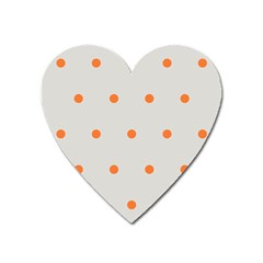 Diamond Polka Dot Grey Orange Circle Spot Heart Magnet by Mariart