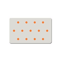 Diamond Polka Dot Grey Orange Circle Spot Magnet (name Card)