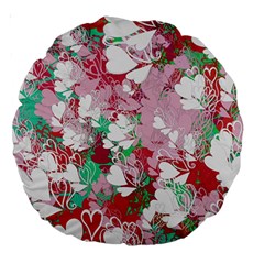 Confetti Hearts Digital Love Heart Background Pattern Large 18  Premium Round Cushions by Nexatart