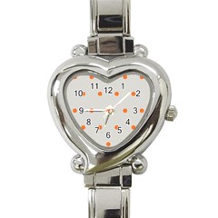 Diamond Polka Dot Grey Orange Circle Spot Heart Italian Charm Watch by Mariart