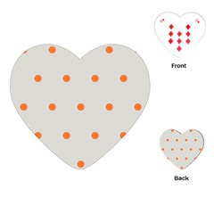 Diamond Polka Dot Grey Orange Circle Spot Playing Cards (heart)  by Mariart