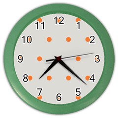 Diamond Polka Dot Grey Orange Circle Spot Color Wall Clocks by Mariart