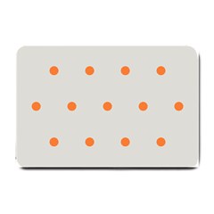 Diamond Polka Dot Grey Orange Circle Spot Small Doormat  by Mariart