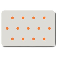 Diamond Polka Dot Grey Orange Circle Spot Large Doormat  by Mariart