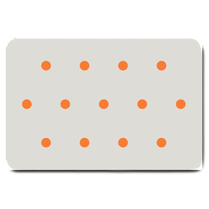 Diamond Polka Dot Grey Orange Circle Spot Large Doormat 