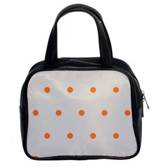 Diamond Polka Dot Grey Orange Circle Spot Classic Handbags (2 Sides) by Mariart