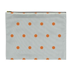 Diamond Polka Dot Grey Orange Circle Spot Cosmetic Bag (xl) by Mariart