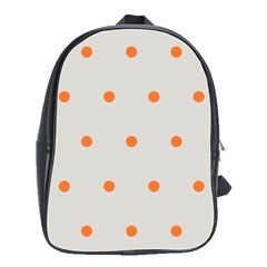 Diamond Polka Dot Grey Orange Circle Spot School Bags(large)  by Mariart