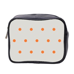 Diamond Polka Dot Grey Orange Circle Spot Mini Toiletries Bag 2-side by Mariart