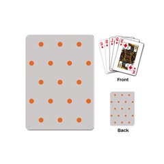 Diamond Polka Dot Grey Orange Circle Spot Playing Cards (mini)  by Mariart